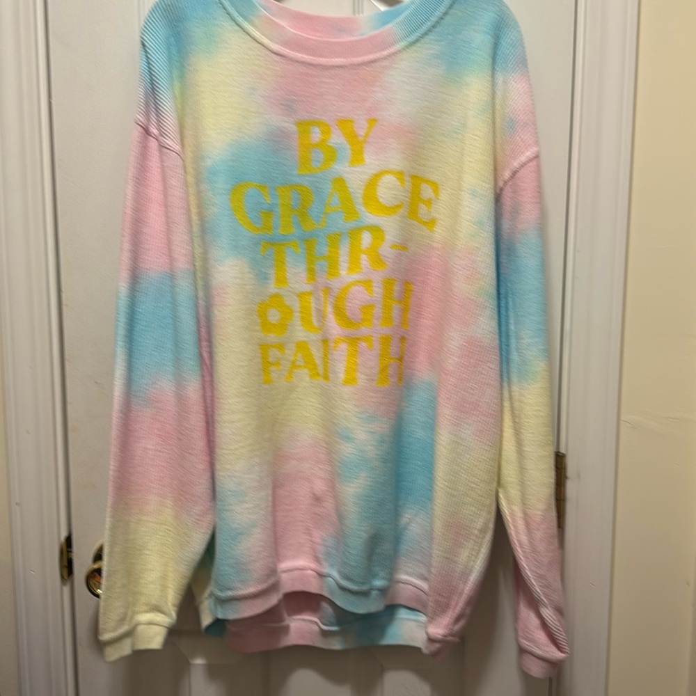 The Light Blonde By Grace Through Faith Cotton Candy Sweatshirt Cord L